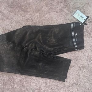 Black leather leggings